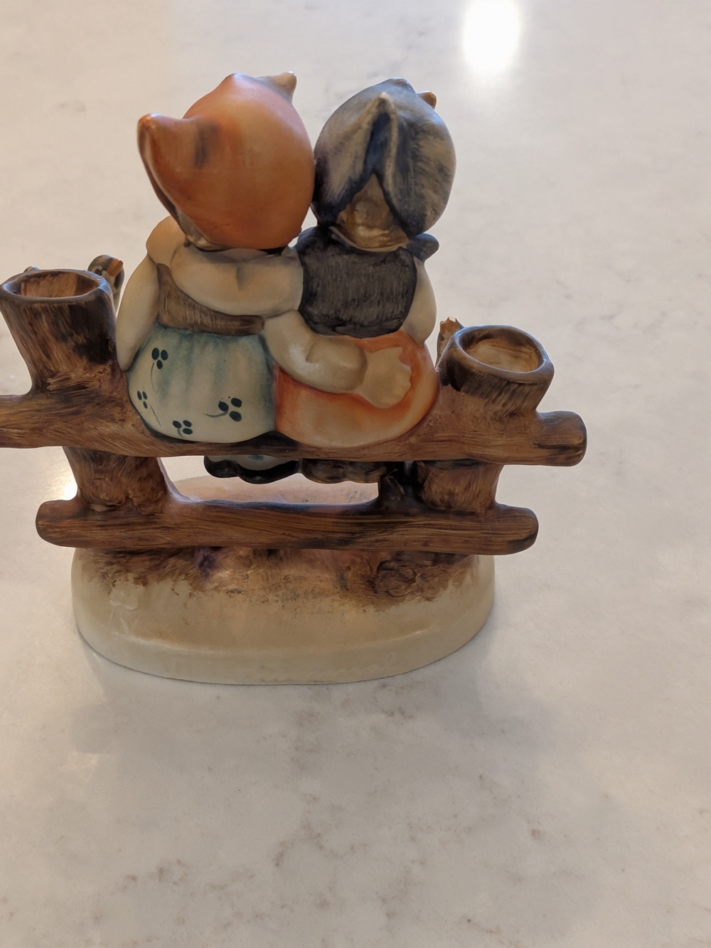 Vintage 1960s Hummel Style Ceramic Figurine of Two Children - Picture 4 of 6